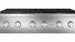 Cafe ADA 36" Stainless Steel Commercial-Style Natural Gas Rangetop With 6 Burners - CGU366P2TS1