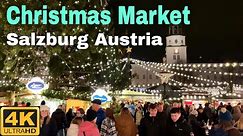 Salzburg Christmas Markets 🇦🇹 4K Walking Tour
