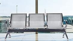 J-SUN-7 3-Seat Waiting Room Chair - Office Guest Reception Chair, Airport Reception Benches for Bank, Salon, Hospital, Airport