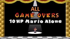 Paper Mario - All Game Overs - 10 HP Mario Alone