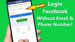 How To Login Facebook Account Without Email And Phone Number!! - Howtosolveit