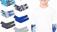Yahenda 10 Pair Arm Sleeves for Kids Age 4-7 Camouflage Child UV Protection Sleeves Cooling Anti Slip Youth Arm Sleeve for Boys Girls(Vivid Color)