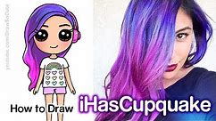 How to Draw iHasCupquake Easy Chibi | Famous Youtuber