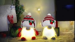 Elf Gnomes Decorations, Scandinavian Figurine Nordic Gnomes Plush Winter Christmas Elf Doll with Bell Ornaments for Home Decor Indoor with Led Light