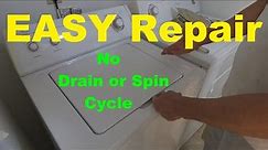 Wash Machine Won't Drain or Spin - EASY 5 Minute Fix!