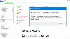 windows can't read the disc in drive