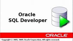 Oracle SQL Developer Tool Tutorial