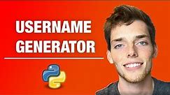 Build a Random Username Generator with Python Programming - 5 Minute Python Scripts
