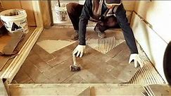 헤링본타일시공(현관)-How to install herringbone tile floor