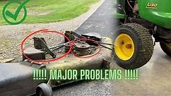 How to Sharpen and Setup Mower Blades on a John Deere L130 48" mower Deck. Seized bolts. L100 series