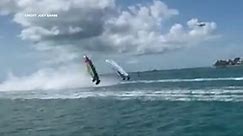 Super Stock racing boats flip and crash simultaneously in dramatic video