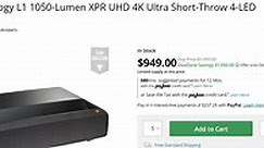 Optoma L1 1050-Lumen XPR UHD 4K Ultra Short-Throw 4-LED...