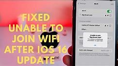 Unable to join wifi Network After iOS 16 Update Fixed !! iPhone Unable To Join Wifi Network iOS 16