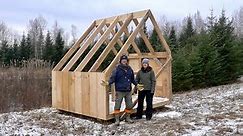 Installing Rafters on Composting Outhouse Build