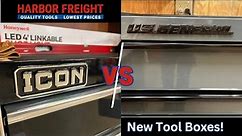 Harbor Freight Tool Boxes U.S. General Series 3 and Icon Tools 56” Roll Cabs