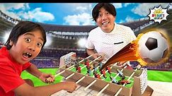 How to Make your own DIY Foosball table from cardboard! - Videos For Kids