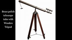 Antique Tripod Floor Standing Nautical Marine telescopes- Vintage Telescope 62 inch, Brown
