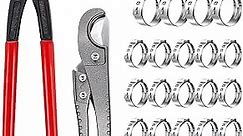 Tnisesm Pex Crimping Clamp Cinch Tool Kit with 20PCS 1/2-inch and 10PCS 3/4-inch PEX Clamps and Pex Pipe Cutter