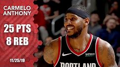 Carmelo Anthony scores a season-high 25 points with the Blazers | 2019-20 NBA Highlights