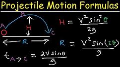 Introduction to Projectile Motion - Formulas and Equations