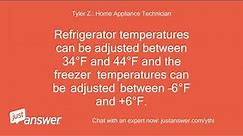 How to set the temperature controls on a GE Profile refrigerator?