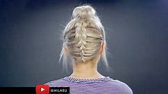 Reverse Faux Braided Top Knot Hairstyle