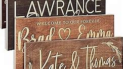 Personalized Wedding Sign, Custom Wood Family Established Sign w/Names & Dates, 15'' X 6'' - 9 Designs W/ 5 Wood Colors, Wedding Plaque for Ceremony, Bridal Shower, Wooden Engraved Sign