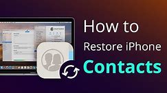 How to Restore iPhone Contacts from iTunes Backups