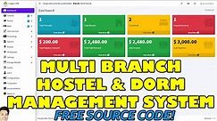 Multi Branch Hostel and Dormitory Management System in PHP MySQL | Free Source Code Download