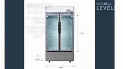 Premium LEVELLA 18.0 cu. ft. Commercial Upright Display Refrigerator 2-Glass Door Beverage Cooler in Silver PRN185DX