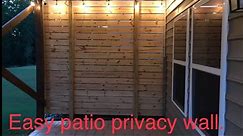 Horizontal patio privacy wall to block the sun. 1/2 inch gap using 4x4 studs and 1x6 boards.