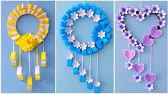 3 Unique Flower Wall Hanging / Quick Paper Craft For Home Decoration / Easy Wall Mate DIY Wall Decor