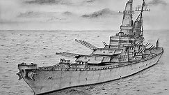 How to Draw a WWII Battleship (USS Missouri)