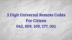 3 Digit Universal Remote Codes For TV