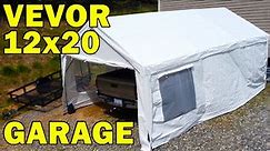 Vevor 12x20 Portable Garage full assembly and overview