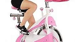 Sunny Health & Fitness Pink Indoor Cycling Exercise Stationary Bike