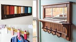 Wooden coat rack design ideas. Wall mounted with shelf | Entryway organizers