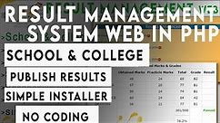 Student result management system for school and college in PHP with MYSQL | PHP Website software