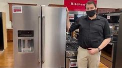 KitchenAid 26.8 cu.ft. 36” standard depth French door refrigerator, exterior ice, model KRFF507HPS