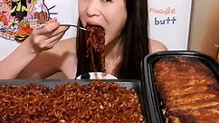 Black Bean Noodles & Costco BBQ Pork Ribs - Mukbang Eating Show