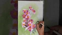 acrylic flowers painting tutorial for beginners