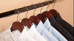 Classic Wood Shirt Hangers - Matte White Finish (10-Pack)