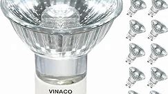 Vinaco GU10 Halogen 35W Bulbs, 10pcs GU10+C 120V 35W Halogen Light Bulbs with Glass Cover, GU10 Dimmable, High Efficiency MR16 GU10 Light Bulb for Track Light Bulbs, Range Hood Light Bulbs