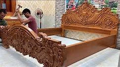 Amazing Idea Build A King Size Bed From Monolithic Hardwood // Extremely Skillful Woodworking Skills