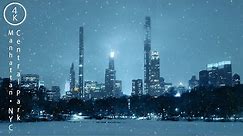 NYC Night Snowfall in Central Park - Manhattan, New York 4K