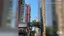Dramatic video shows moment crane collapses onto New York street