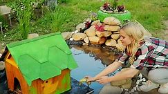 Woman makes a fascinating DIY backyard pond