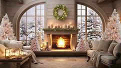 House on a Rock / Resting in a warm fireplace living room listening to the sound of snow and piano