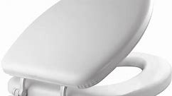 Mayfair by Bemis Cushioned Vinyl White Elongated Padded Toilet Seat Lowes.com