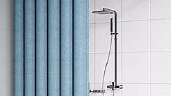 L shaped shower curtain rail,Curved Shower Curtain Rod Corner Bathroom Shower Rail Metal Bath Curtain Holder, ,Drill/ No Drill anti-rust Corner Curtain Rail Rod,(Size:C 90-130 x 90-130cm,Color:Black)